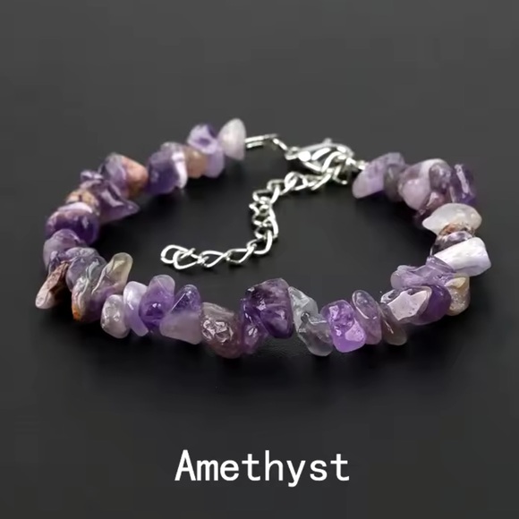 Bracelet And Earrings Set Natural Stone Healing Amethyst Energy - Picture 5 of 16